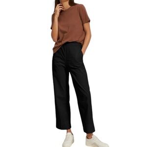 Everlane The Easy Pant Black Wide Leg Pull On Relaxed Fit Pants sz 10